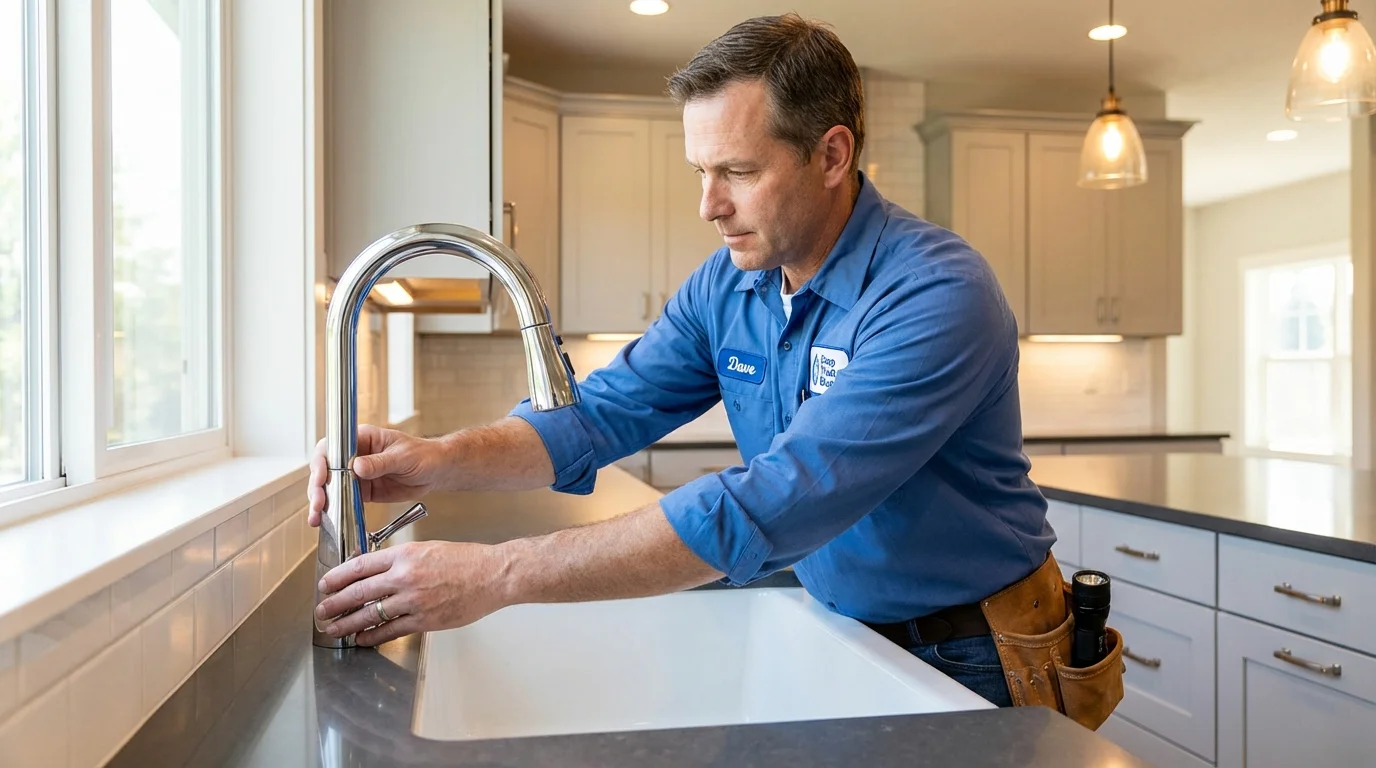 Kitchen faucet installation by Johns Plumbing LLC in North Hills